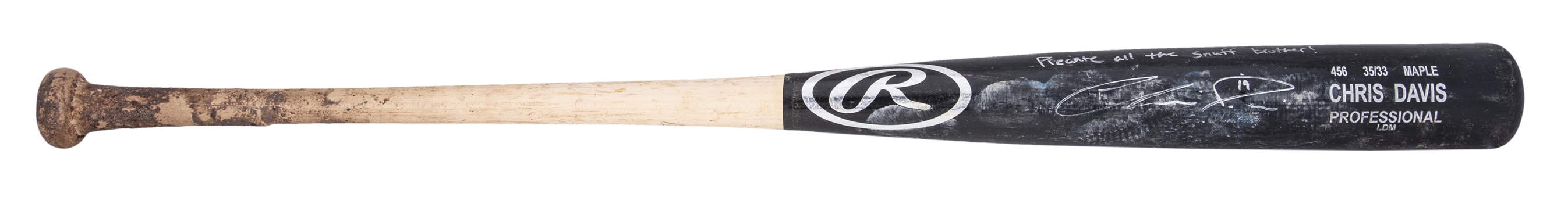 2015 Chris Davis Game Used Rawlings 456 Model Bat (PSA/DNA)